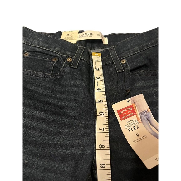 Signature Levi's Stacked Skinny Jeans Mens 29x30 Stretch Mid Rise Blue Dark Wash - Picture 5 of 11